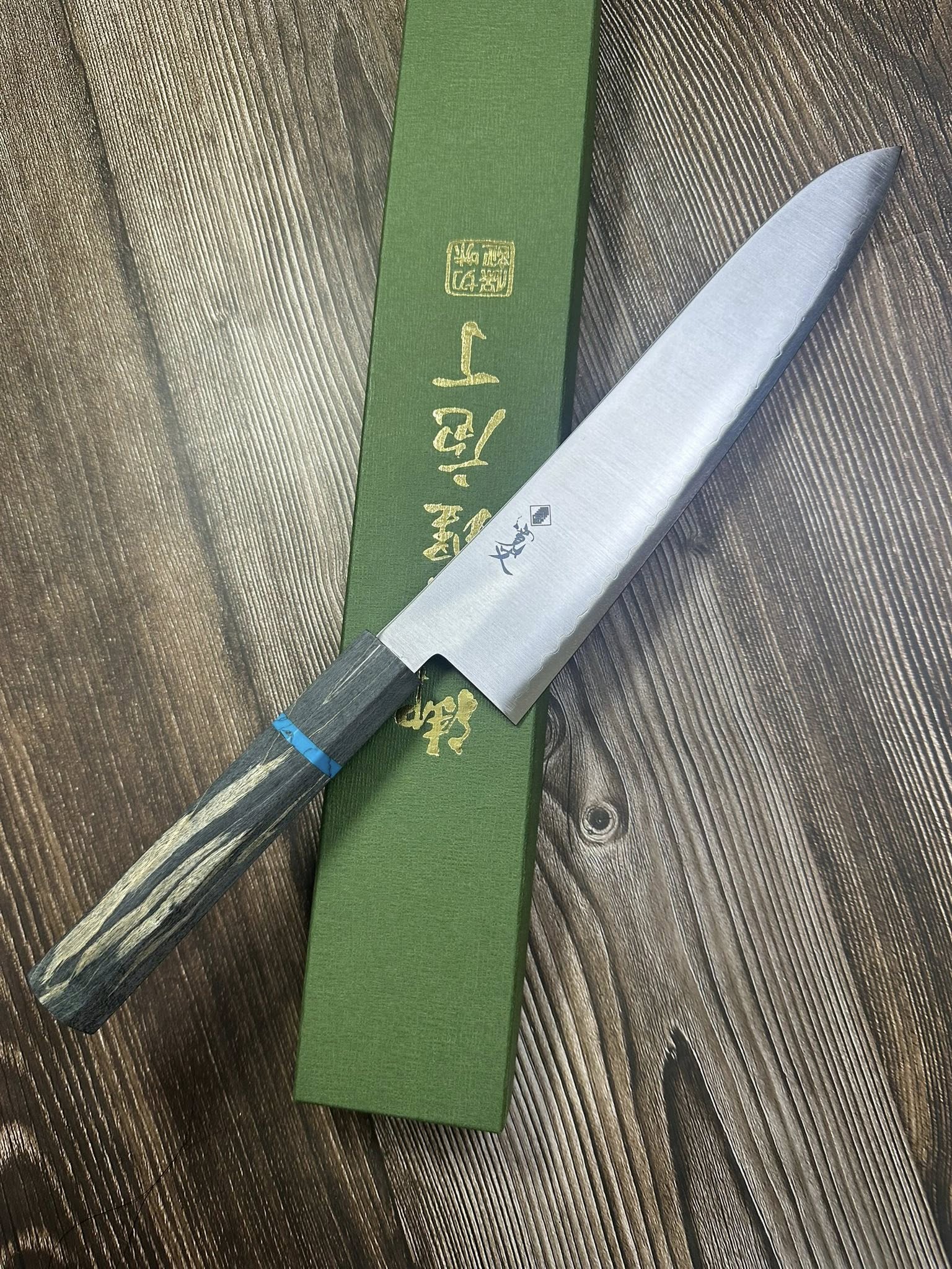 Gyuto 240mm aogami super ốp không rỉ 